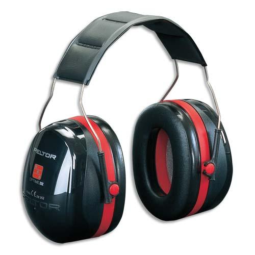 CASQUE ANTIBRUIT OPTIME III SERRE-TÊTE RÉGLABLE COLORIS NOIR H54001