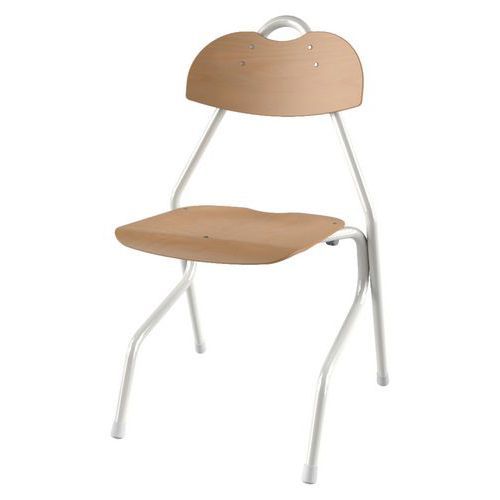 CHAISE TEMPO AST - T6 COQUE BOIS NATUREL - ALU BLANC 9016 - MOBIDECOR