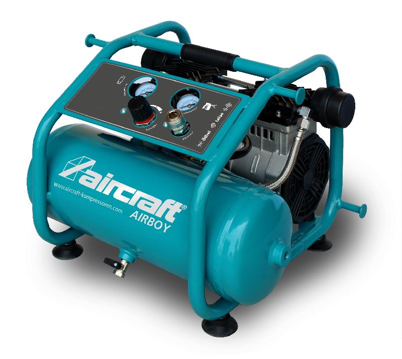 Compresseur silencieux sans huile cuve 8 L 1,3 kW / 1,75 Ch 240 L/min 10 bars 230V Aircraft AIRBOY SIL 241 OF E_0