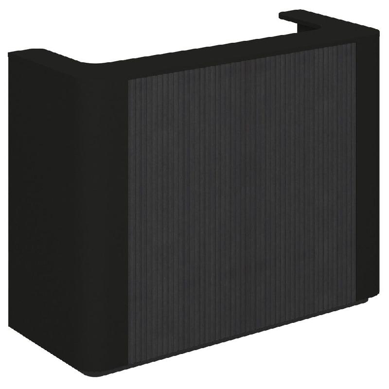 Comptoir noir Vertigo T01 2 angles arrondis MDF noir et noir 150x60x115cm_0