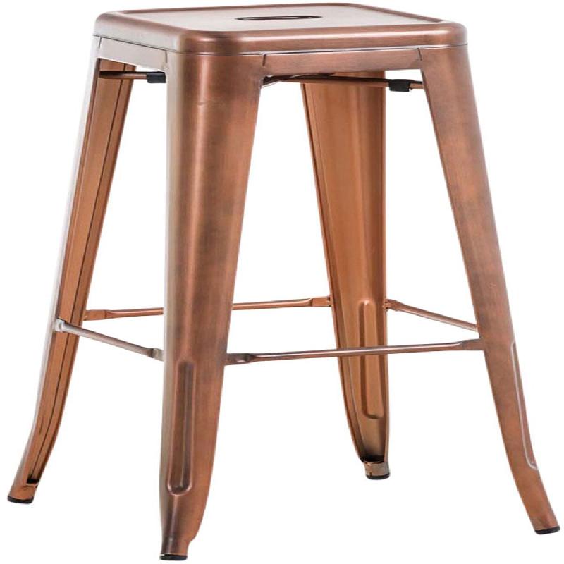 Décoshop26 - Tabouret de bar chaise haute de comptoir style industriel en métal cuivré TDB10315 - métal 3000511269603_0