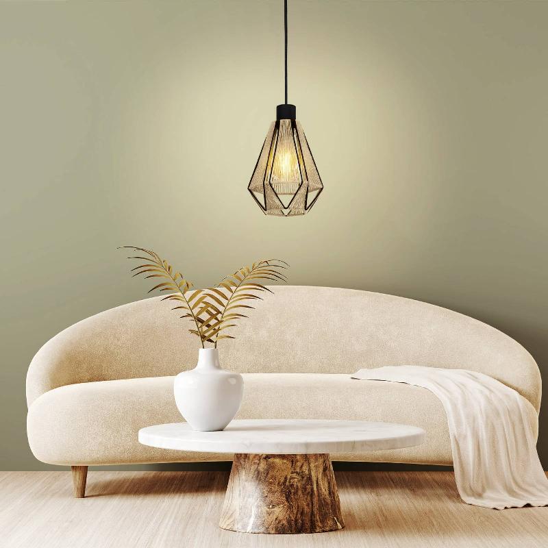 EGLO SUSPENSION ADWICKLE, 1 ABAT-JOUR EN FIL NATUREL