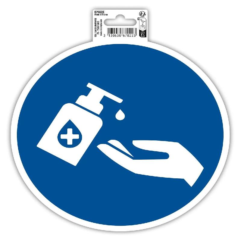 Exacompta Signalisation adhésive Gel main obligatoire, bleu/blanc - bleu 67022E_0