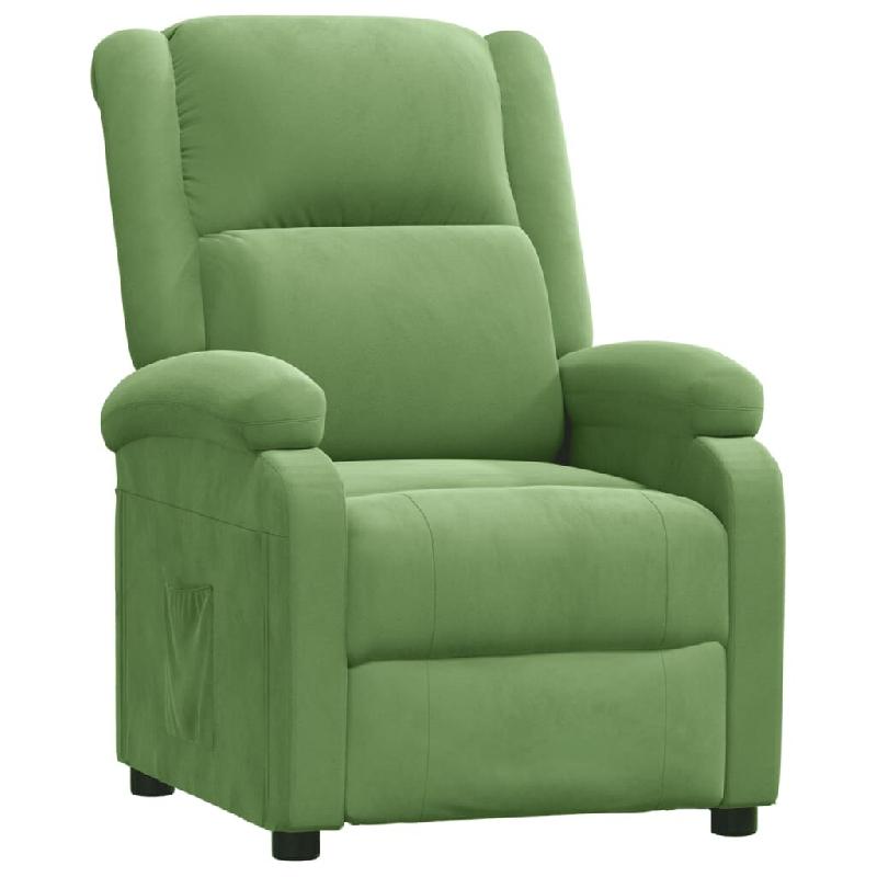 Fauteuil inclinable vert clair velours Modèle Ormellis - 342402_0
