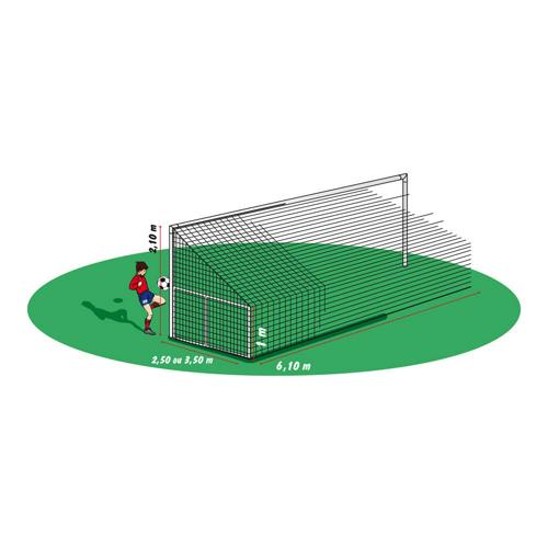 FILET POUR BUT DE FOOT À 8 RABATTABLE - VB SPORTS - LA PAIRE