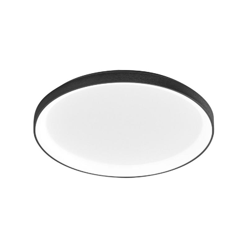 Gea Luce Plafonnier Krizia 50W Led 3000K, Gradable Phase Cut, Cadre Aluminium Noir Satiné, Diffuseur Silicone Opale - Gealuce - noir KRIZIA P/G 3000K_0