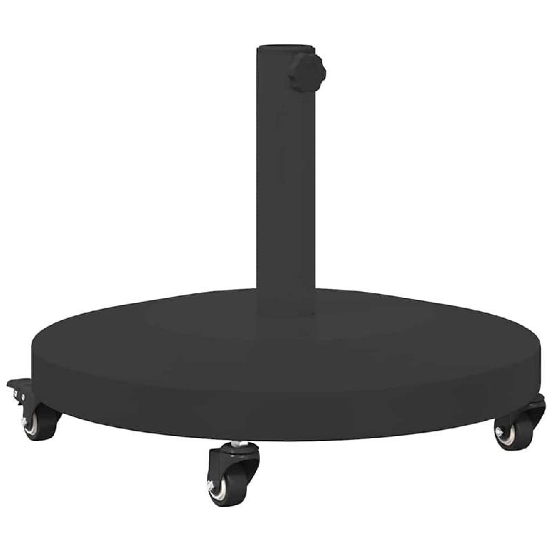Helloshop26 - Base de parasol ronde design moderne jardin terrasse 48 x 48 x 32 cm en acier noir 02_0058941 - noir acier 3000240855917_0