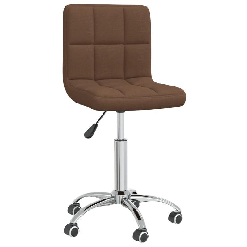Helloshop26 - Chaise fauteuil siège pivotante de bureau informatique étude tissu brun 02_0024146 - acier 3000214707631_0