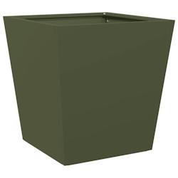 Helloshop26 - Jardinière bac lit surélevé plantes fleurs terrasse jardin olive 40 x 40 x 40 cm acier vert 02_0038696 - 3000217927494_0