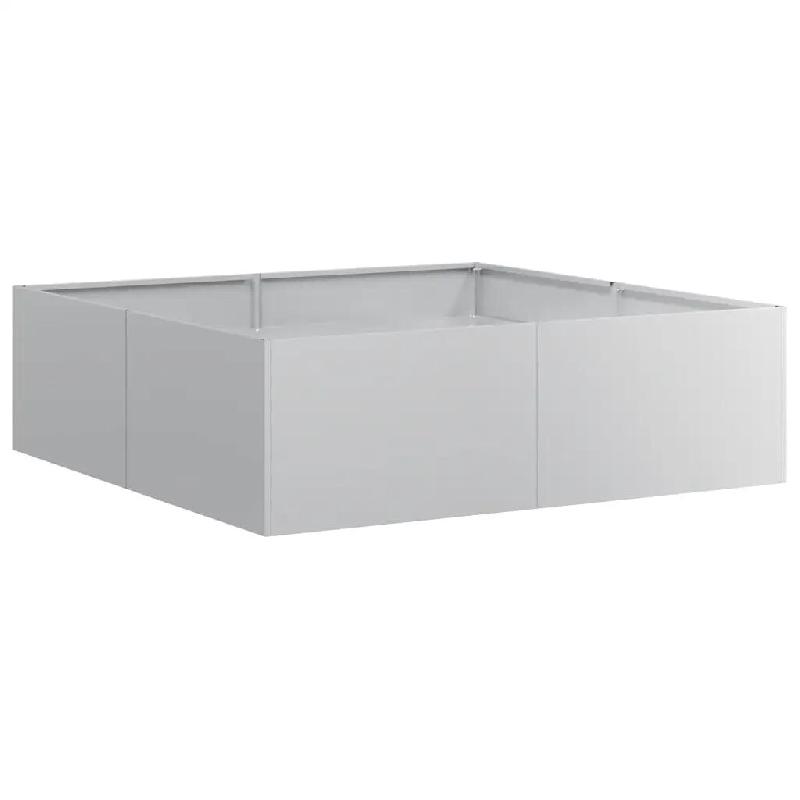Helloshop26 - Jardinière carré 100 x 100 x 30 cm stable et décorative jardin balcon en acier galvanisé gris 02_0051592 - gris acier 3000236999854_0