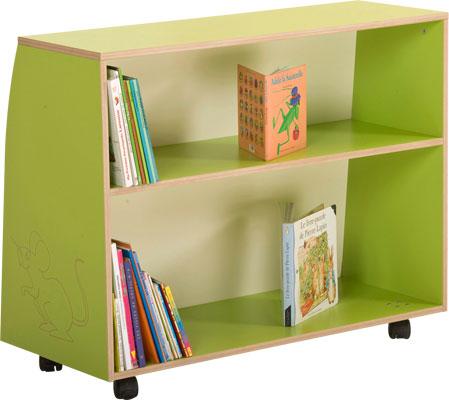 MEUBLE PRÉSENTOIR LIVRES/ALBUMS ZÉBULON - BLEU AZUL - MANUTAN COLLECTIVITÉS