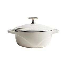 Lodge Cast Iron LODGE | Cocotte en Fonte Émaillée 4,2L | Fabriquée aux USA | Compatible tous feux dont four et induction | Blanc - blanc fonte 0755_0