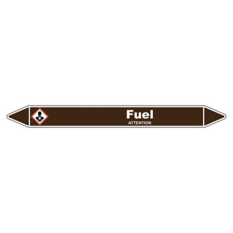 LOT DE 3 - MARQUEUR DE TUYAUTERIE - FUEL - VINYLE LAMINÉ - NFX 08-105 355 X 37 MM