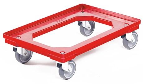 MATFER - CHARIOT PORTE BACS ROUGE ROUES CAOUTCHOUC 300 KG - 140524