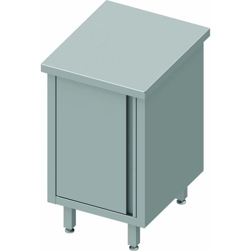 Meuble bas table de travail inox centrale avec portes battantes 500... - P932627050_0