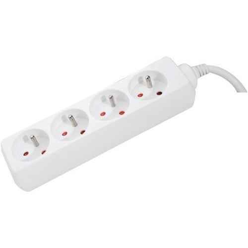 MULTIPRISE 4 PRISES SANS INTERRUPTEUR BLANCHE - 40 M - DEXLAN