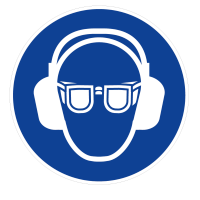 PANNEAU OBLIGATION DE PORTER DES LUNETTES ET UN CASQUE ANTI-BRUIT