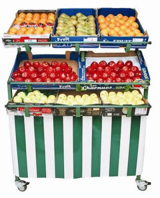 Présentoir fruits et légumes 6-9 cageots - epoxie harmonie - h.173 x l.127 x p.43 cm_0