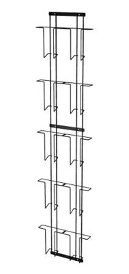 PRÉSENTOIR MURAL POUR PROSPECTUS - EN FIL MÉTALLIQUE - 10 FÄCHER, KLARLACK