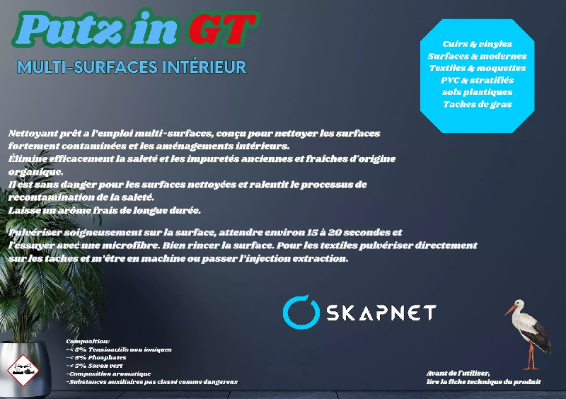 Nettoyant Multi-Surfaces PUTZ IN GT 750 ml - APC Intérieur - Potasse Naturelle - Réf. 99900112GT - Marque SKAPNET_0