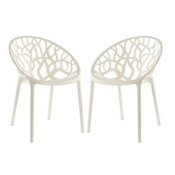 RATTATAN Lot de 2 chaises en polycarbonate empilables, design moderne et résistant, pour salle à manger, cuisine, restaurant ou bureau – Elettra â_0