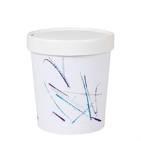 RÉCIPIENT + COUVERCLE VOLARE 360 ML D.9.6/8.1X7.2 CM PAPIER BLANC (VENDU PAR 250)
