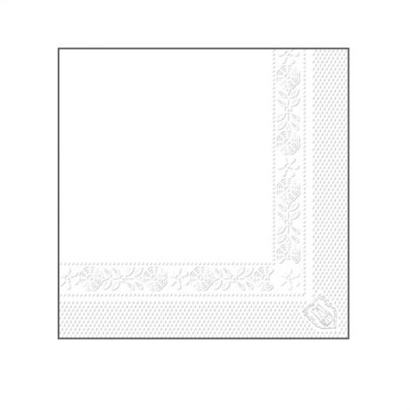 SERVIETTE 2 PLIS 18 G/M² 20X20 CM TISSU BLANC (VENDU PAR 4800)