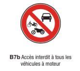 Signalisation d'interdiction B7b - Accès interdit aux véhicules à moteur - Formats de 450 mm à 1250 mm_0