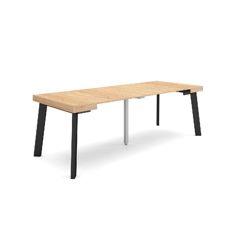 SKRAUT HOME Table console extensible, 220, Pour 10 personnes, Pieds en bois, Chêne - beige Bois manufacturé 312_34_0