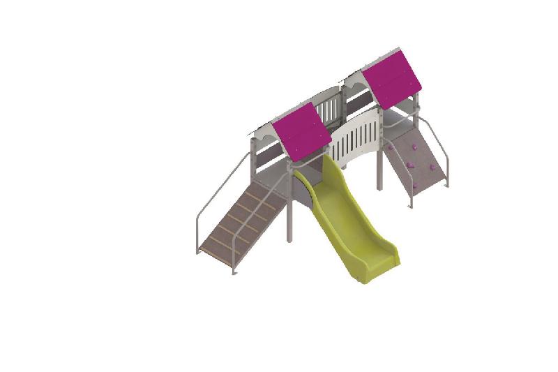 STRUCTURE FRIPOUNETTE BABY-PONT - ACIER - PLATINES - POLY - GRIS/PRUNE - MANUTAN COLLECTIVITÉS