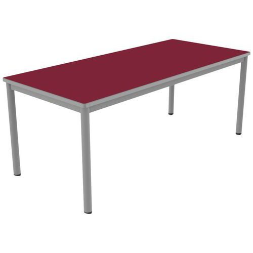 TABLE CARÉLIE MOB 180X80 T5 STRA POLYURÉ. CERISE GRIS/9006 - MOBIDECOR