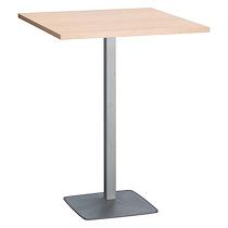 TABLE DE RÉUNION HAUTE RÉUNION CHÊNE CLAIR CARRÉE 90 X 90 CM PIÉTEMENT ALUMINIUM
