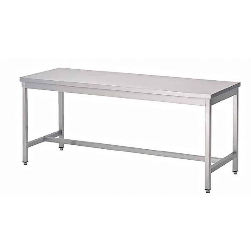 Table soudée bords droits, centrale, en inox AISI 304, P 600 mm (Longueur, mm: 800 - Réf STC86-1)_0