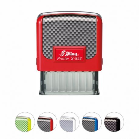 Tampon de bureau Printer Shiny S-853 - 47x18 mm - 4 lignes - Cassette d'encrage incluse_0