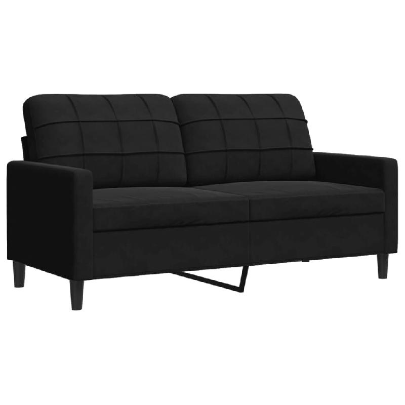 VidaXL Canapé à 2 places Noir 140 cm Velours Modèle Rerlissex - 4007629_0