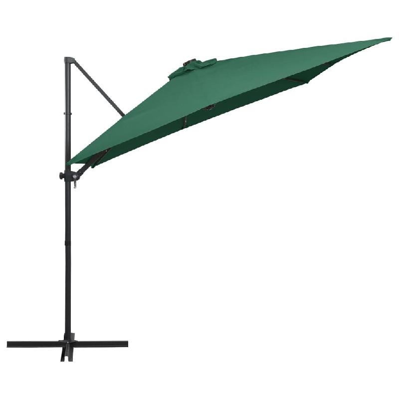 VidaXL Parasol de jardin en porte-à-faux lumières LED et mât en acier Modèle Ventura Ombre - vert 46993_0