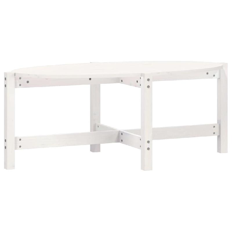 VidaXL Table basse Blanc 118x63x45 cm Bois massif de pin Modèle Balcon Aurora Prime - 822318_0