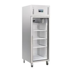 Vitrine réfrigérée positive simple GN 2/1 Série G | Polar - CW197 longueur 680 mm - argenté inox CW197_0