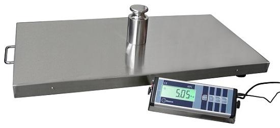 Balance plate-forme transportable APC Baxtran - Pèse-colis/animaux 150kg/50g ou 300kg/100g - Structure robuste en acier inoxydable_0