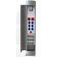 Colonéo haute - borne fixe de distribution d'énergie - Escaflux - acier inoxydable 3 mm, jusqu'à 18 prises, pour espaces publics_0