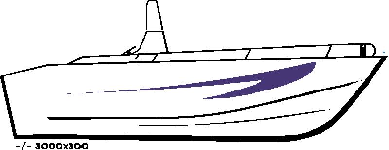 Déco adhésive pour bateau 203 - droite et gauche - couleurs au choix - dimensions 3000mm x 300mm_0