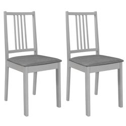 Décoshop26 - Lot de 2 chaises de salle à manger avec coussins d'assise design classique en bois gris DEC025465 - gris 3000255260010_0
