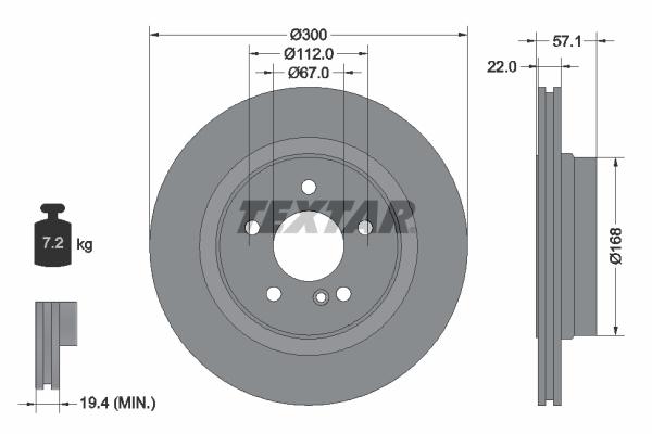 Disque de frein ventilé Textar 92163603 - boîte de 1 disque_0