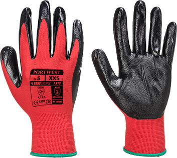 Gants Flexo Grip Nitrile - Rouge et Noir A319, XL (Emballage Blister) - Certifié CE et Écran Tactile_0