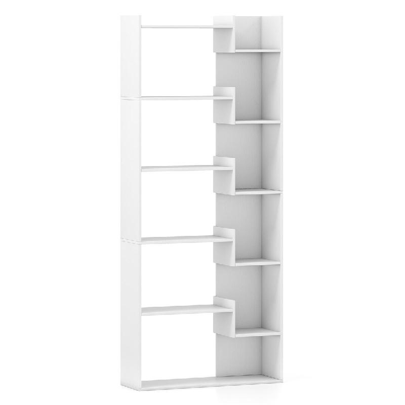Helloshop26 - Bibliothèque à 11 étagères de rangement 69 x 22 x 163 cm deux dispositifs anti-basculement style moderne en panneau de 20_0014804 -_0