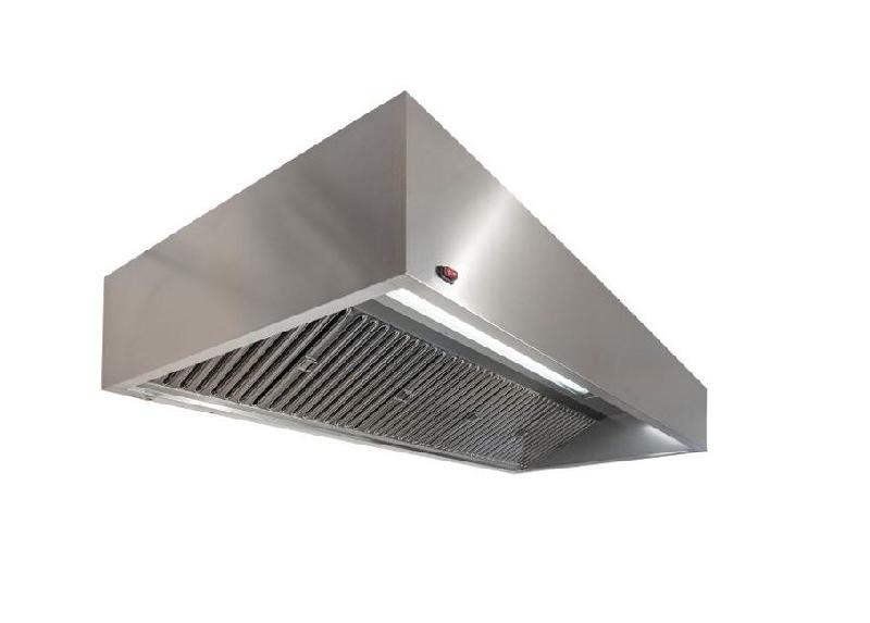 KBS Gastrotechnik KBS Hotte murale forme cubique 2000x1400x450 mm Filtre pare-flamme type F1 acier inoxydable - 4059395042795_0