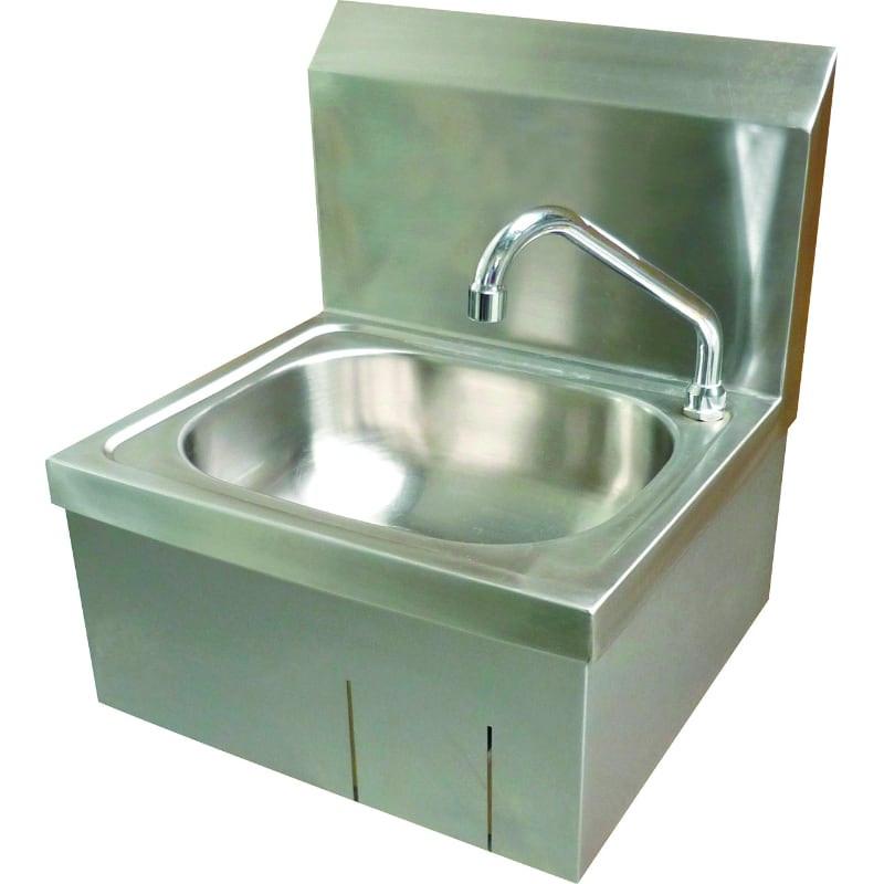 Lave-mains inox avec dosseret - haute résistance à la corrosion et bec col de cygne_0