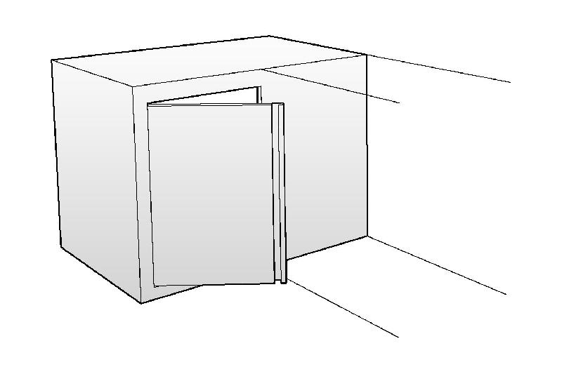 placard mural d'angle en inox - hauteur 650 mm - profondeur 400 mm am6g