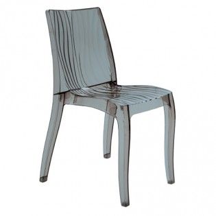 S6327TRY - Chaises empilables DUNE - Weber Industries - Polycarbonate gris transparent - Largeur 52 cm_0
