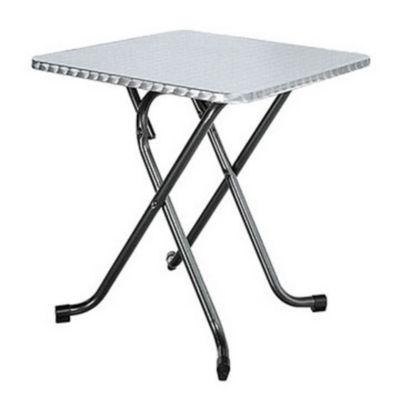 Table pliante LORRAINE Inox - L. 70 x P. 70 cm, plateau  , piétements Noir_0